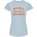 Thinking About Chickens Funny Farm Farmer Womens Petite Cut T-Shirt Light Blue