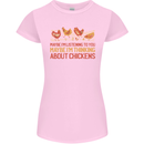 Thinking About Chickens Funny Farm Farmer Womens Petite Cut T-Shirt Light Pink