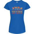 Thinking About Chickens Funny Farm Farmer Womens Petite Cut T-Shirt Royal Blue
