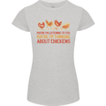 Thinking About Chickens Funny Farm Farmer Womens Petite Cut T-Shirt Sports Grey