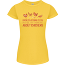 Thinking About Chickens Funny Farm Farmer Womens Petite Cut T-Shirt Yellow