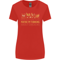 Thinking About Chickens Funny Farm Farmer Womens Wider Cut T-Shirt Red
