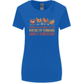Thinking About Chickens Funny Farm Farmer Womens Wider Cut T-Shirt Royal Blue