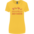 Thinking About Chickens Funny Farm Farmer Womens Wider Cut T-Shirt Yellow