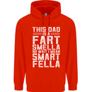 This Dad Is a Fart Smella Funny Fathers Day Mens 80% Cotton Hoodie Bright Red