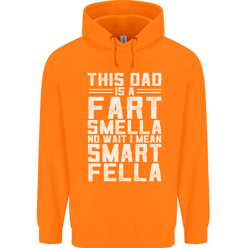 This Dad Is a Fart Smella Funny Fathers Day Mens 80% Cotton Hoodie Orange