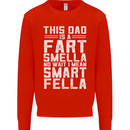 This Dad Is a Fart Smella Funny Fathers Day Mens Sweatshirt Jumper Bright Red