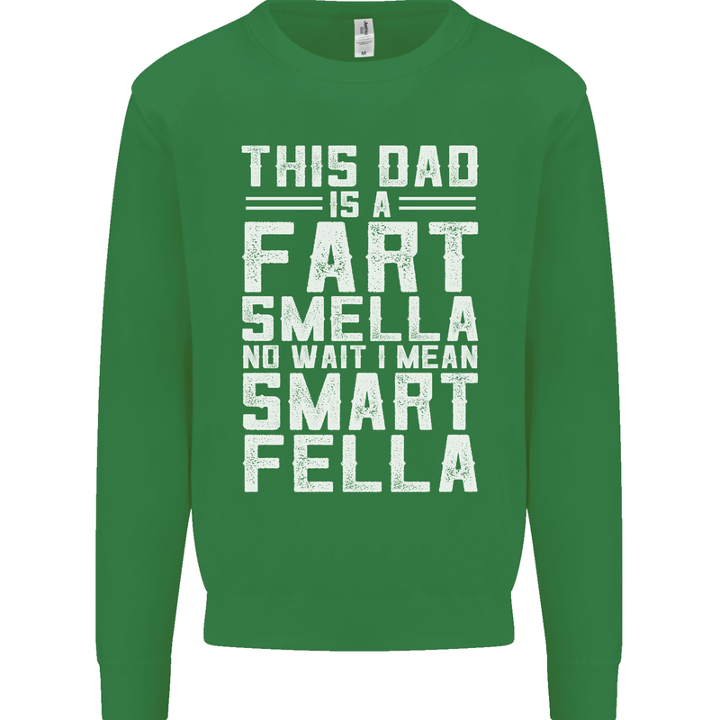 This Dad Is a Fart Smella Funny Fathers Day Mens Sweatshirt Jumper Irish Green