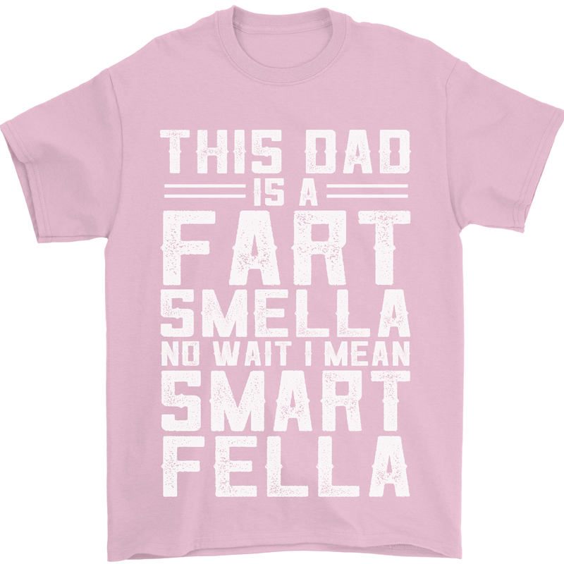 This Dad Is a Fart Smella Funny Fathers Day Mens T-Shirt Cotton Gildan Light Pink