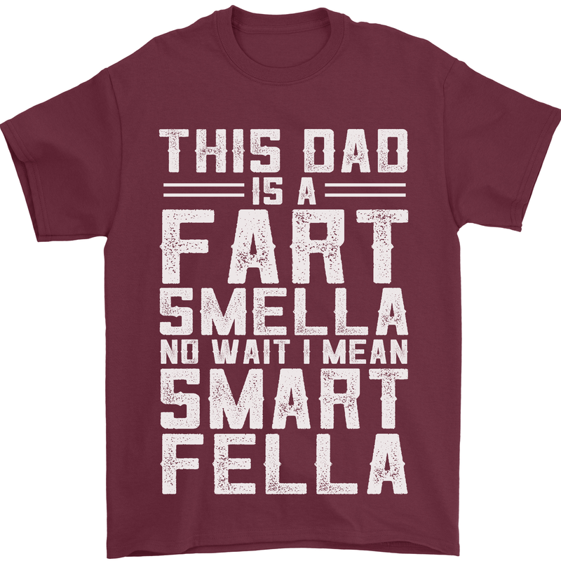 This Dad Is a Fart Smella Funny Fathers Day Mens T-Shirt Cotton Gildan Maroon