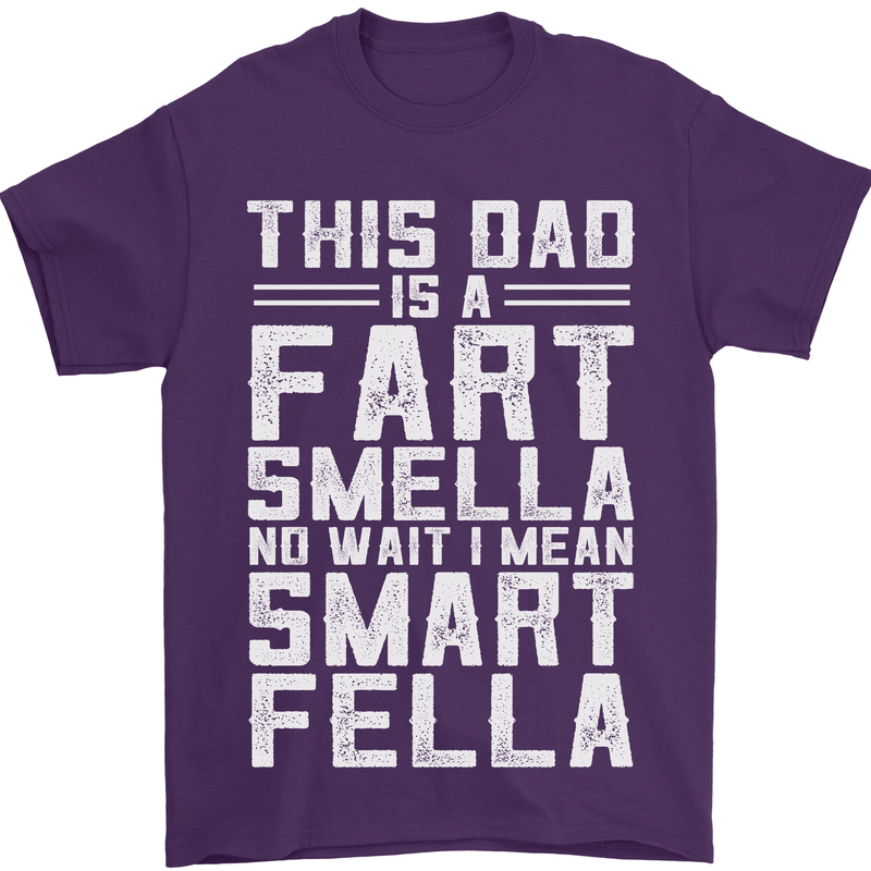 This Dad Is a Fart Smella Funny Fathers Day Mens T-Shirt Cotton Gildan Purple