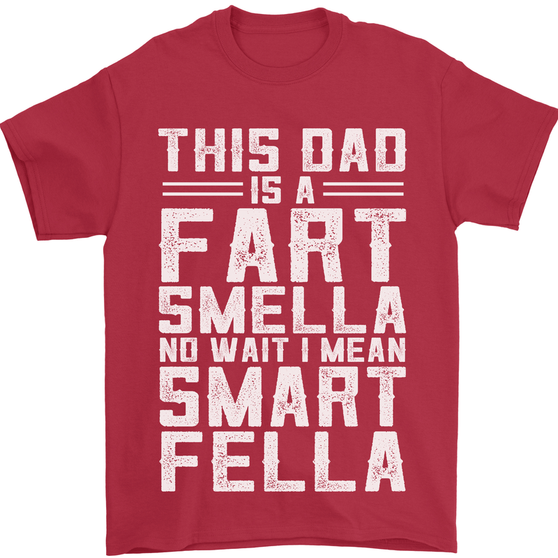 This Dad Is a Fart Smella Funny Fathers Day Mens T-Shirt Cotton Gildan Red