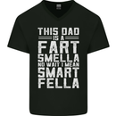 This Dad Is a Fart Smella Funny Fathers Day Mens V-Neck Cotton T-Shirt Black