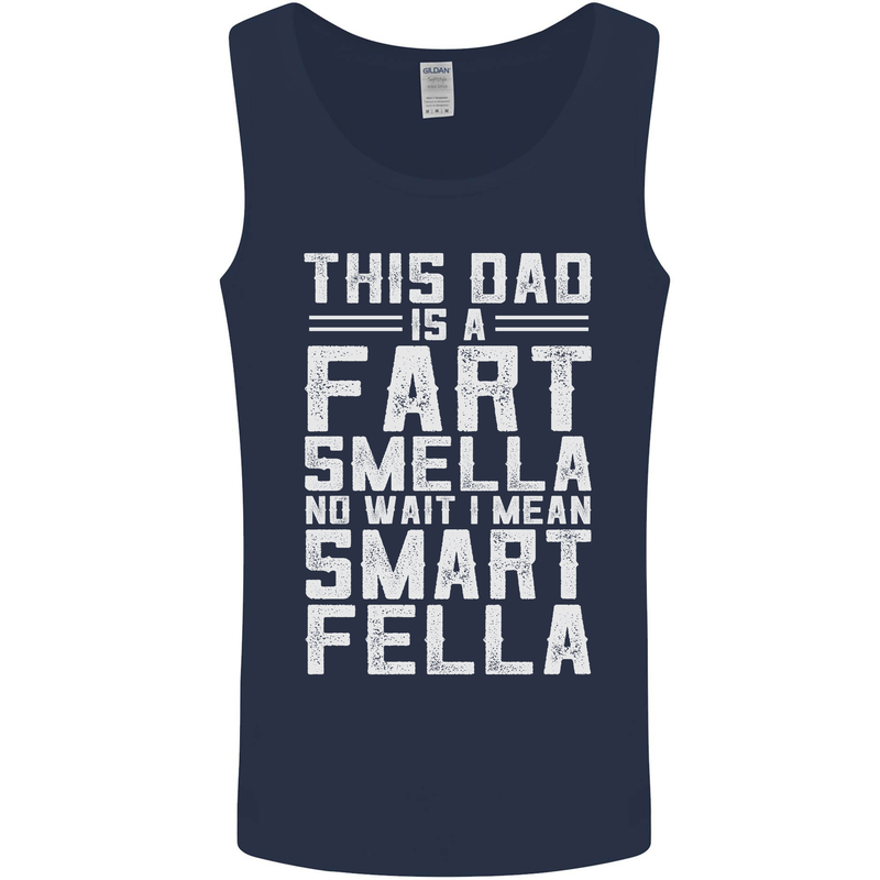 This Dad Is a Fart Smella Funny Fathers Day Mens Vest Tank Top Navy Blue
