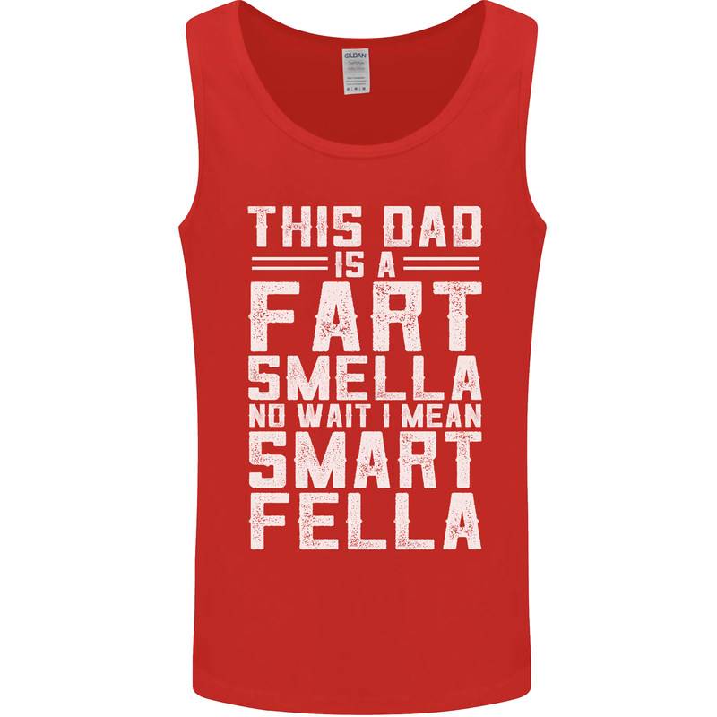 This Dad Is a Fart Smella Funny Fathers Day Mens Vest Tank Top Red