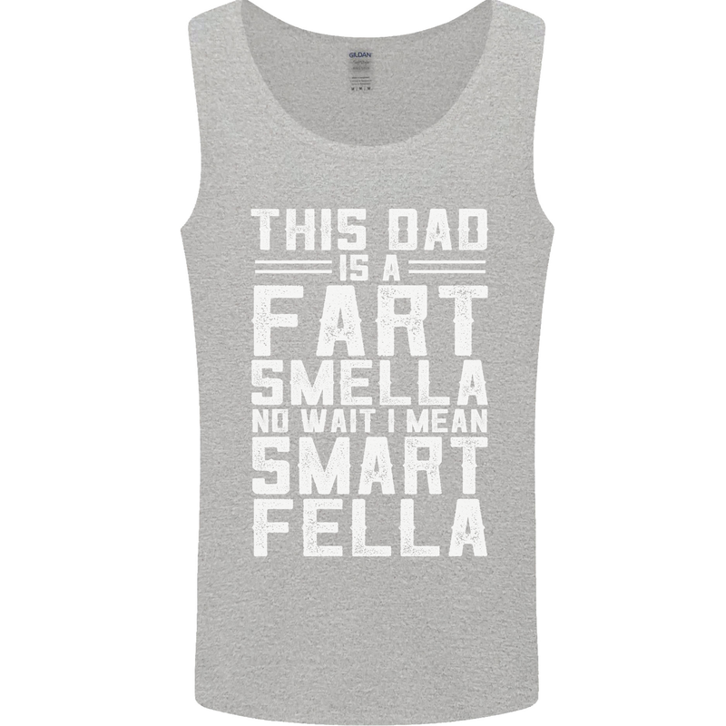 This Dad Is a Fart Smella Funny Fathers Day Mens Vest Tank Top Sports Grey