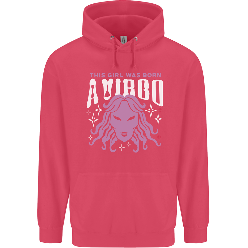 This Girl Was Born Virgo Childrens Kids Hoodie Heliconia
