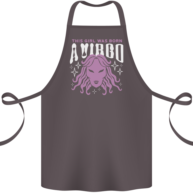 This Girl Was Born Virgo Cotton Apron 100% Organic Dark Grey