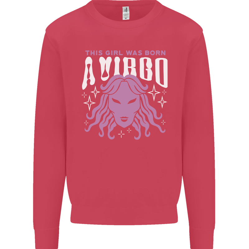 This Girl Was Born Virgo Kids Sweatshirt Jumper Heliconia