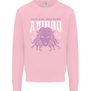 This Girl Was Born Virgo Kids Sweatshirt Jumper Light Pink