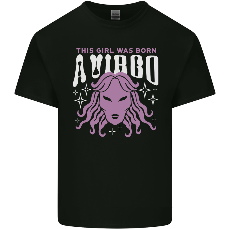 This Girl Was Born Virgo Kids T-Shirt Childrens Black
