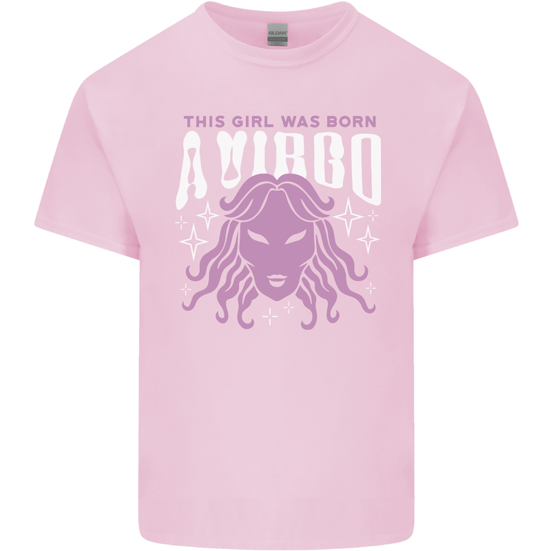 This Girl Was Born Virgo Kids T-Shirt Childrens Light Pink