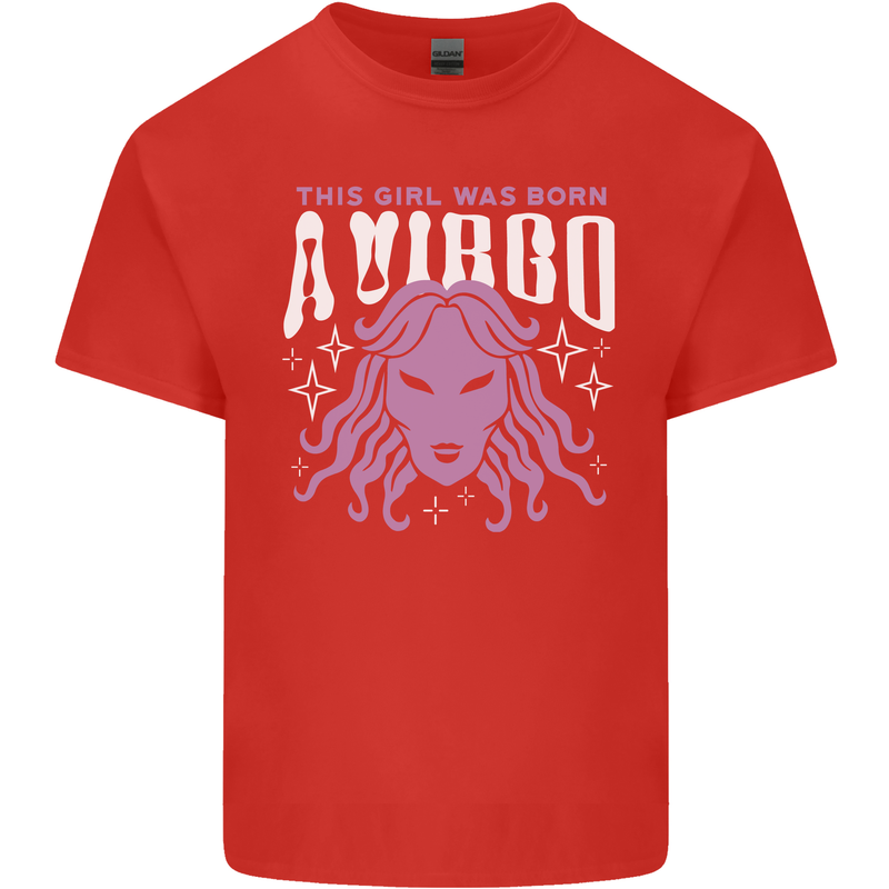 This Girl Was Born Virgo Kids T-Shirt Childrens Red