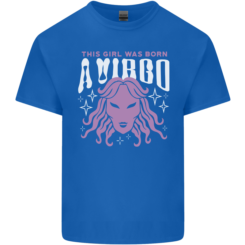 This Girl Was Born Virgo Kids T-Shirt Childrens Royal Blue