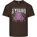This Girl Was Born Virgo Mens Cotton T-Shirt Tee Top Dark Chocolate