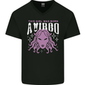 This Girl Was Born Virgo Mens V-Neck Cotton T-Shirt Black