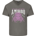 This Girl Was Born Virgo Mens V-Neck Cotton T-Shirt Charcoal