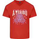 This Girl Was Born Virgo Mens V-Neck Cotton T-Shirt Red