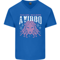 This Girl Was Born Virgo Mens V-Neck Cotton T-Shirt Royal Blue