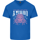 This Girl Was Born Virgo Mens V-Neck Cotton T-Shirt Royal Blue