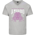 This Girl Was Born Virgo Mens V-Neck Cotton T-Shirt Sports Grey