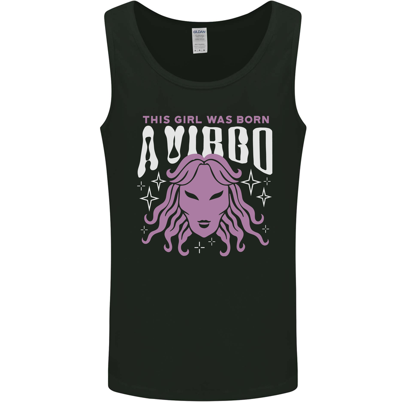 This Girl Was Born Virgo Mens Vest Tank Top Black