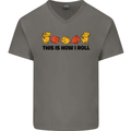 This Is How I Roll RPG Role Playing Game Mens V-Neck Cotton T-Shirt Charcoal