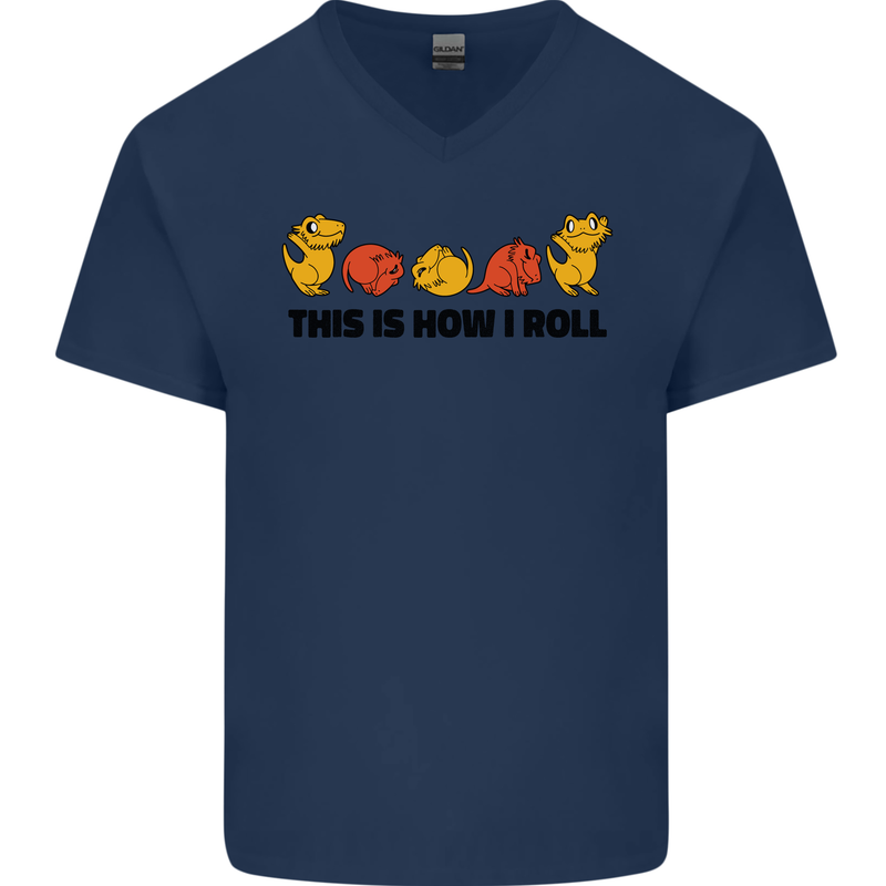This Is How I Roll RPG Role Playing Game Mens V-Neck Cotton T-Shirt Navy Blue
