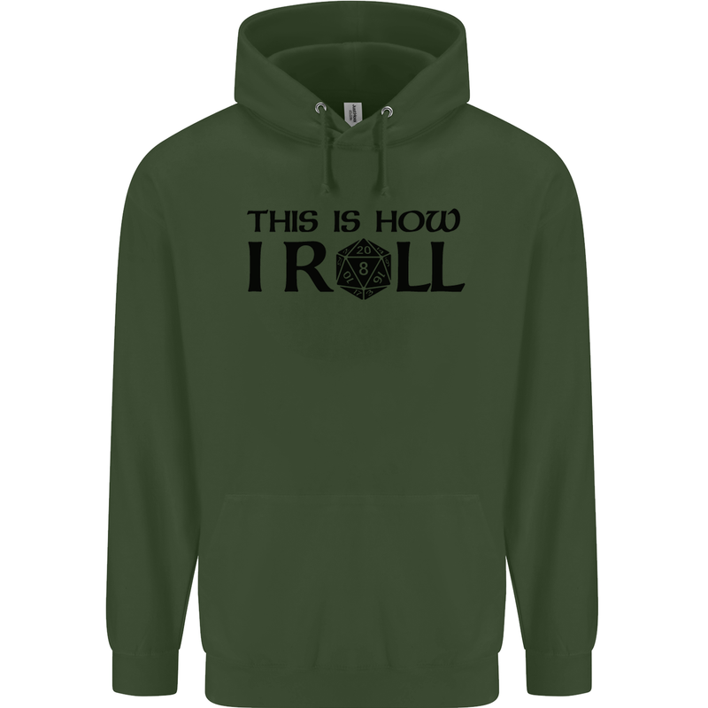 This Is How I Roll RPG Role Playing Games Childrens Kids Hoodie Forest Green