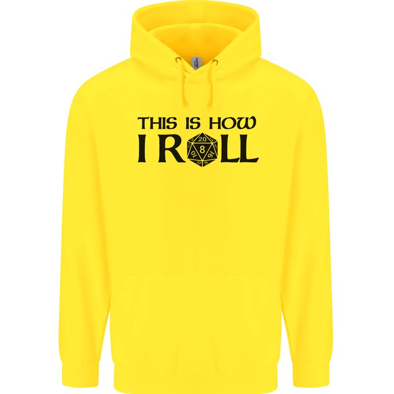 This Is How I Roll RPG Role Playing Games Mens 80% Cotton Hoodie Yellow