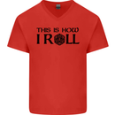 This Is How I Roll RPG Role Playing Games Mens V-Neck Cotton T-Shirt Red