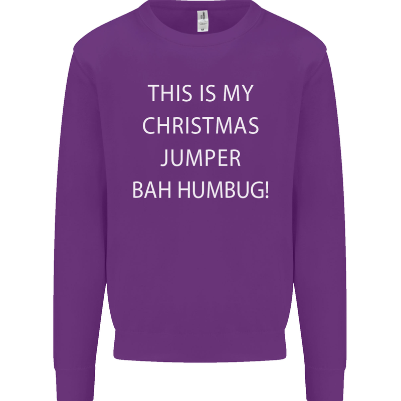 This Is My Christmas Jumper Bah Humbug Mens Sweatshirt Jumper Purple