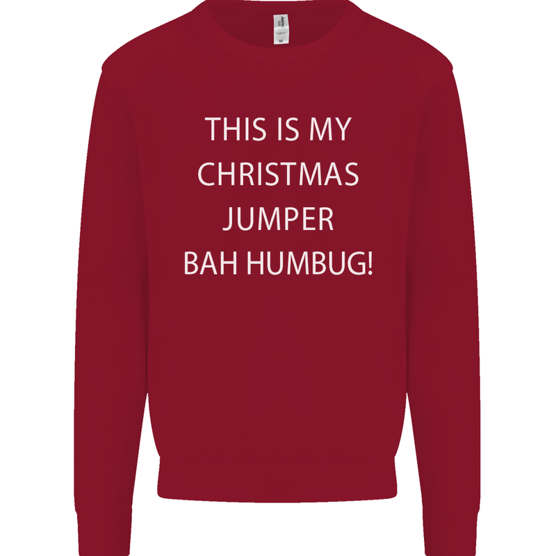 This Is My Christmas Jumper Bah Humbug Mens Sweatshirt Jumper Red
