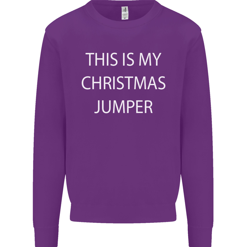 This Is My Christmas Jumper Funny Xmas Mens Sweatshirt Jumper Purple