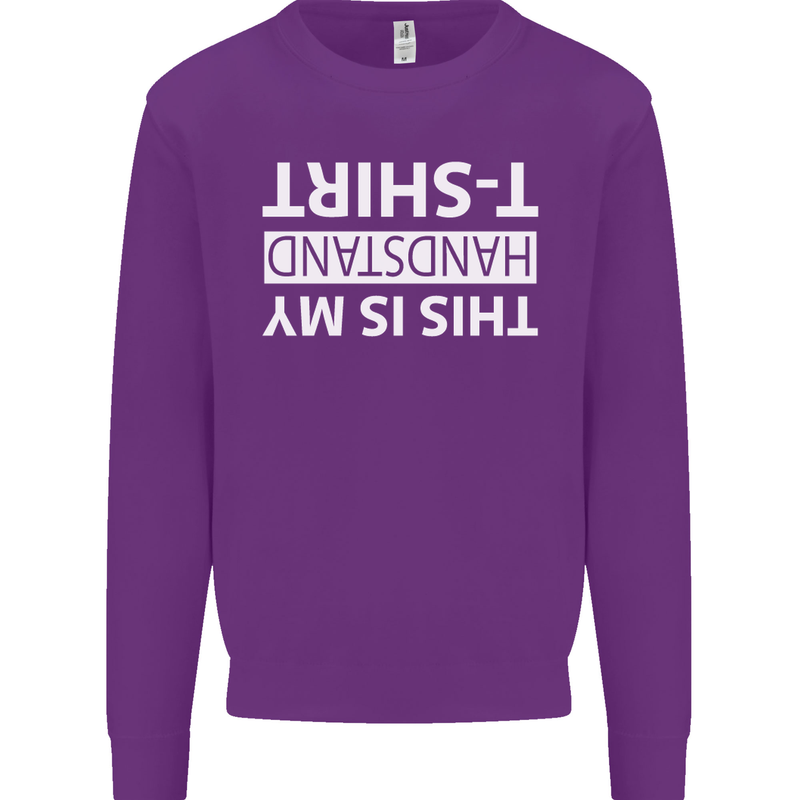 This Is My Handstand T-Shirt Gymnastics Kids Sweatshirt Jumper Purple