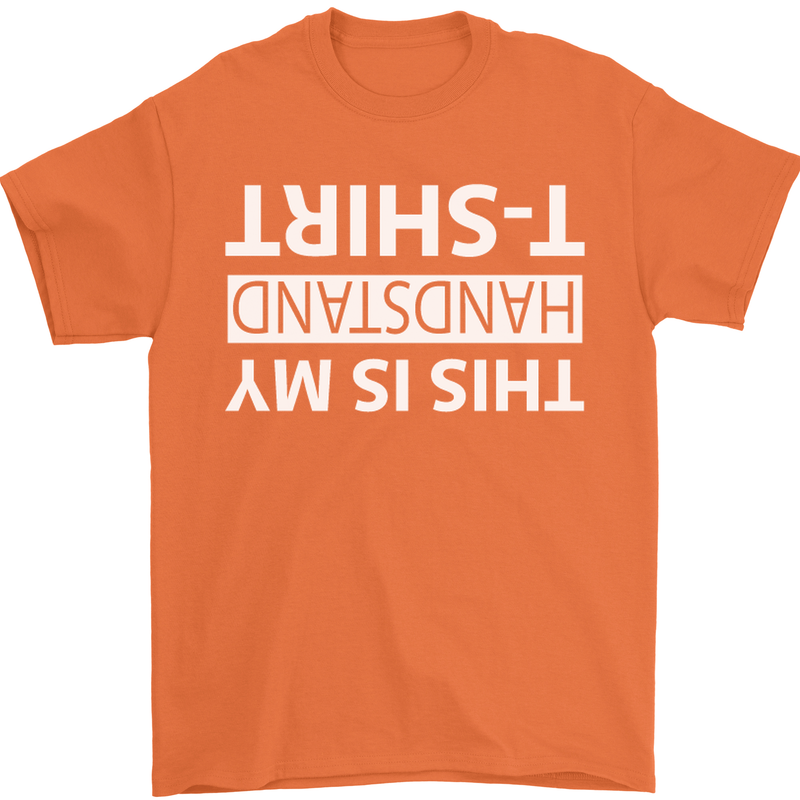This Is My Handstand T-Shirt Gymnastics Mens T-Shirt Cotton Gildan Orange
