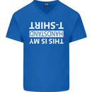 This Is My Handstand T-Shirt Gymnastics Mens V-Neck Cotton T-Shirt Royal Blue