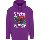 This Is My Lucky Fishing Funny Fisherman Childrens Kids Hoodie Purple