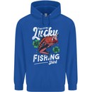This Is My Lucky Fishing Funny Fisherman Childrens Kids Hoodie Royal Blue