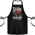 This Is My Lucky Fishing Funny Fisherman Cotton Apron 100% Organic Black